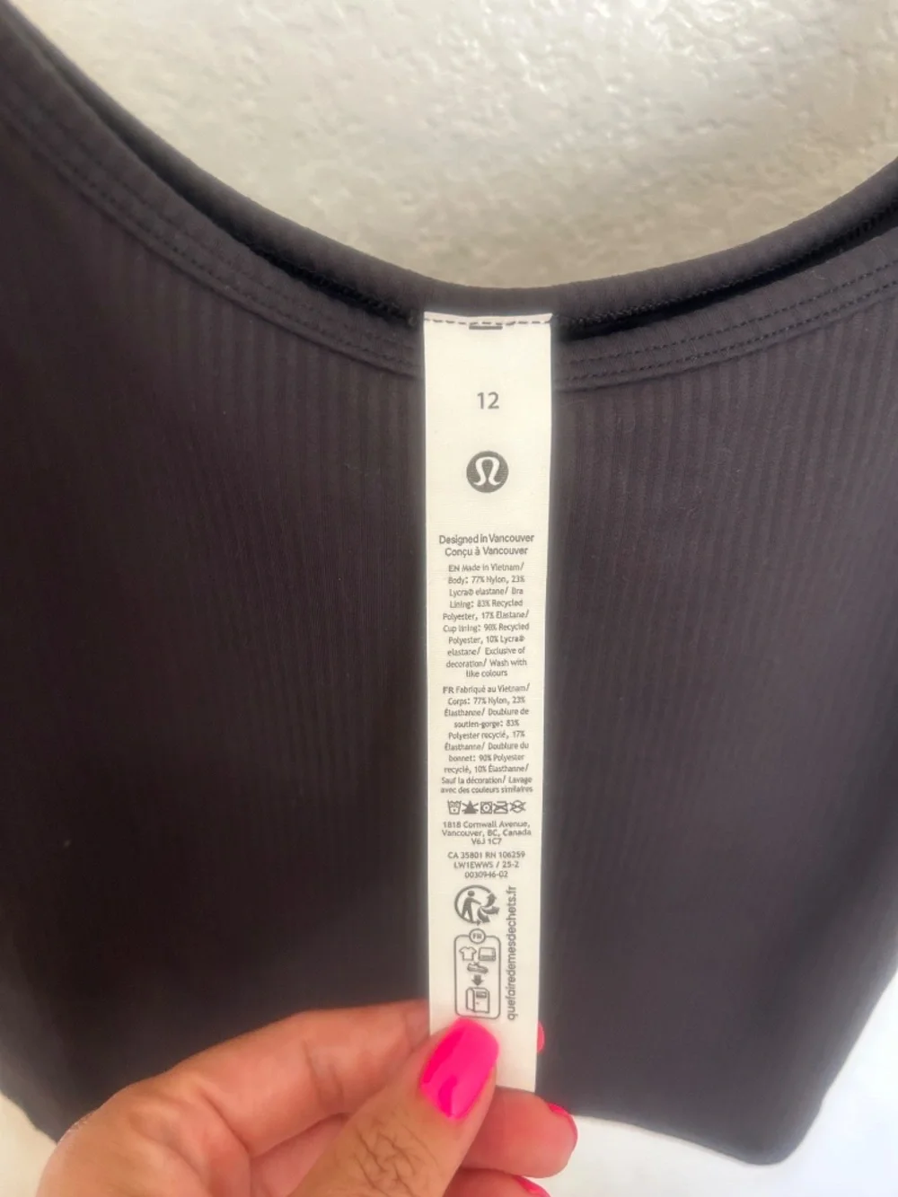 Lululemon Wunder Train Tank top size 12